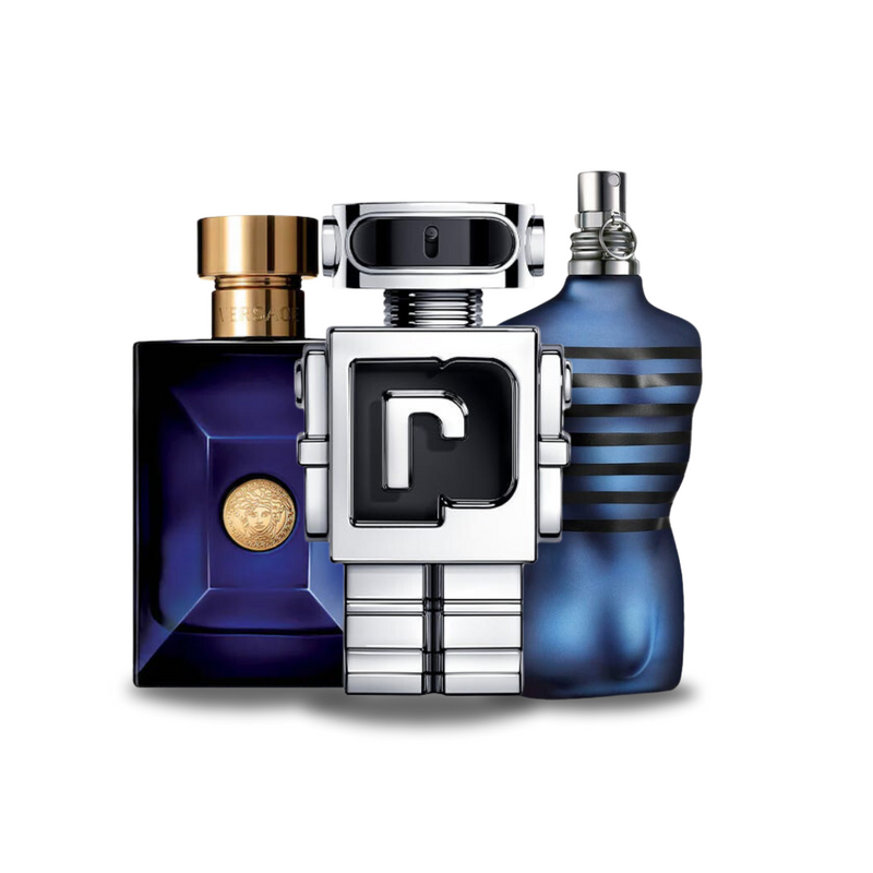 Conjunto de 3 perfumes | Versace DYLAN BLUE, Paco Rabanne PHANTOM, Jean Paul Gaultier ULTRA MALE 100 ml